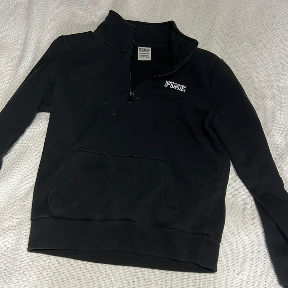 Black quarter zip Pink sweater